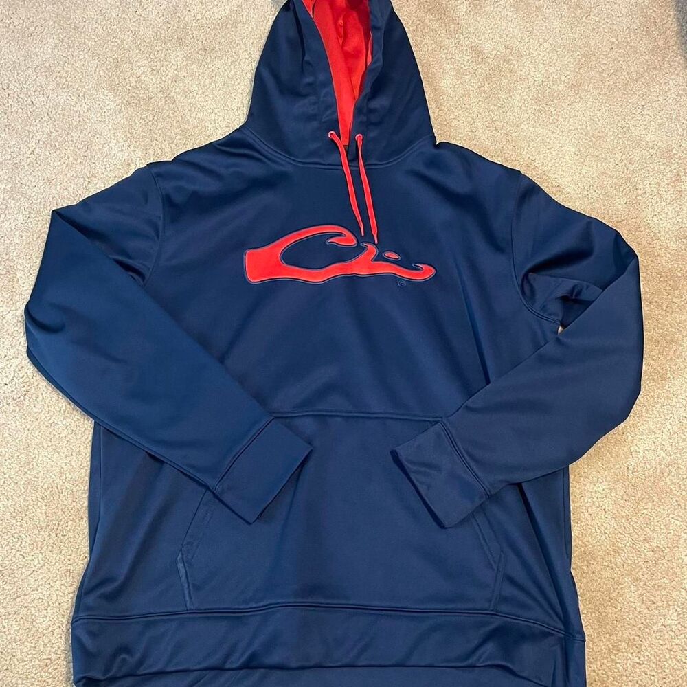 Drake Men's Navy and Blue Hoodie